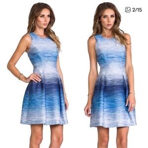 #404 Sleeveless Blue Ombre Fit & Flare Mini Dress. Like New